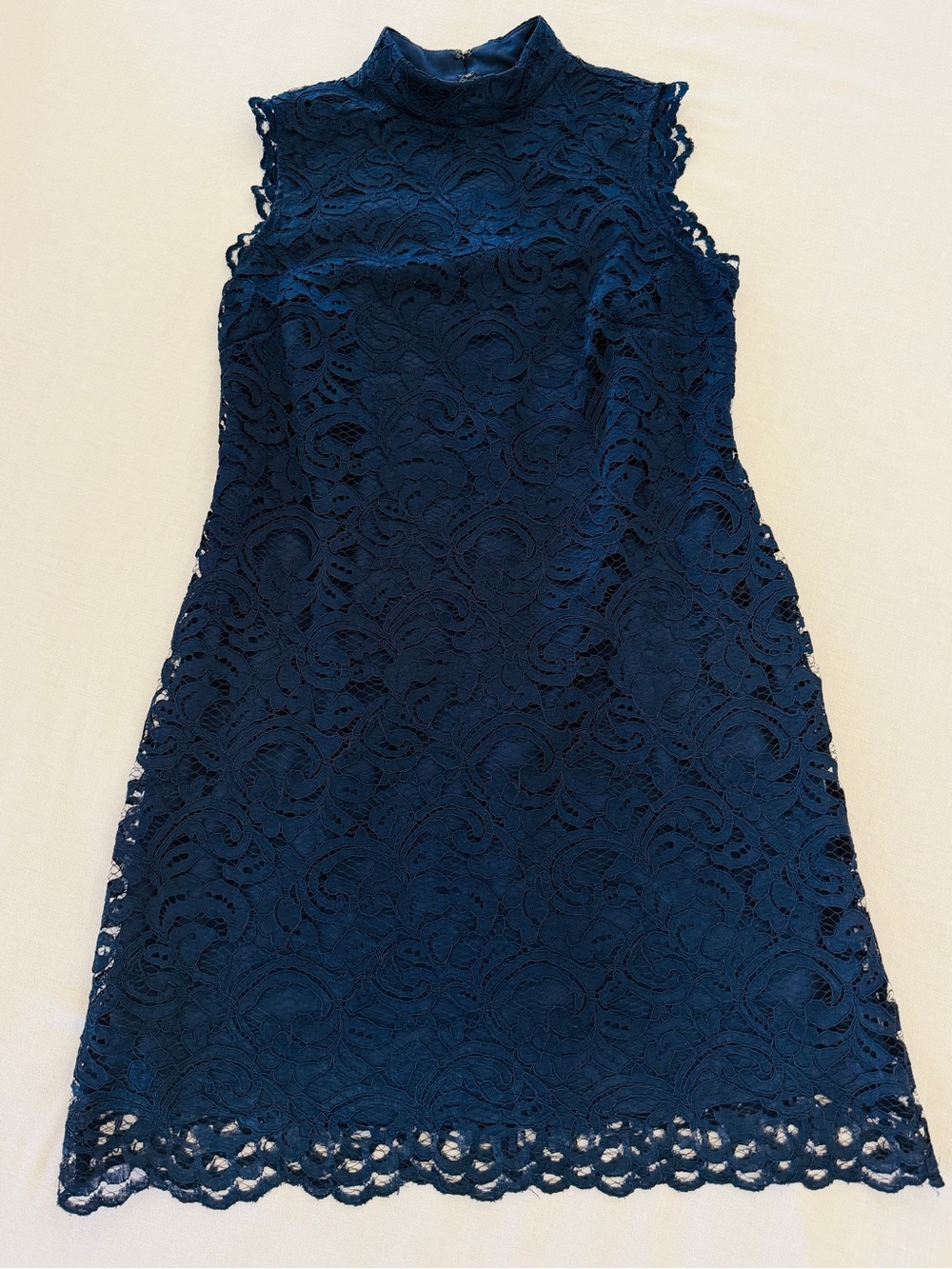 Nicole Miller New York Navy Blue Lace Dress Women’s Size 8 Sleeveless Cocktail